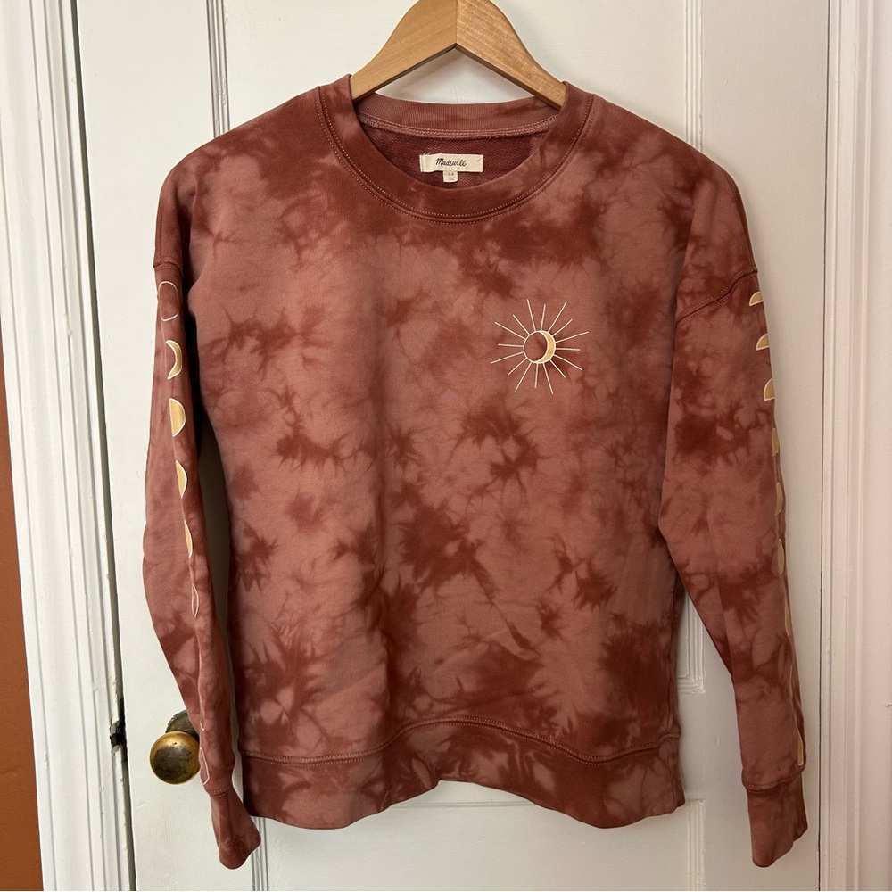 Madewell Rust Tie-Dye Crewneck Sweatshirt